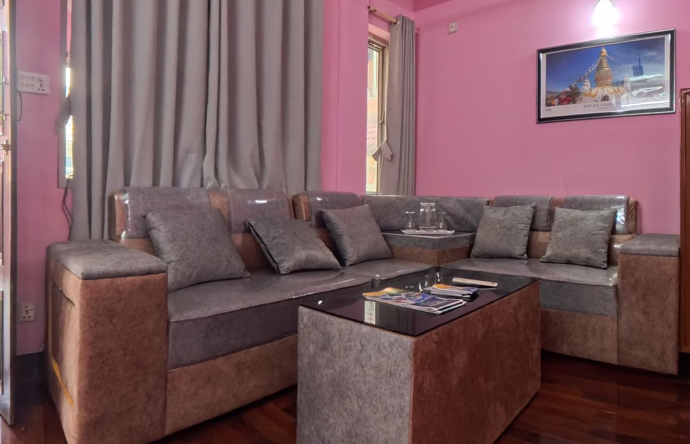 Entire 2-bedroom apartment living area at Homemandu